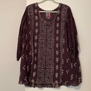Johnny Was Embroidered Top - RIDDEN - XL